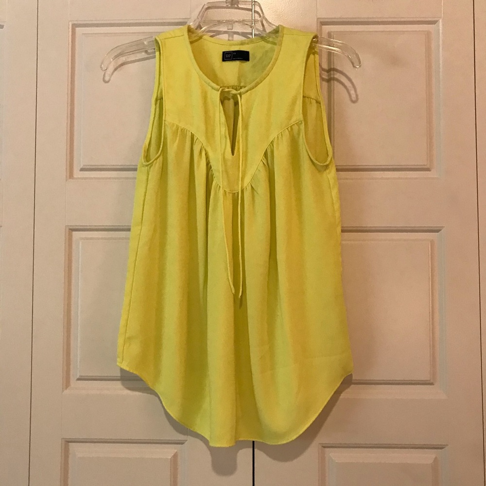 Neon Green-Yellow Sleeveless Blouse